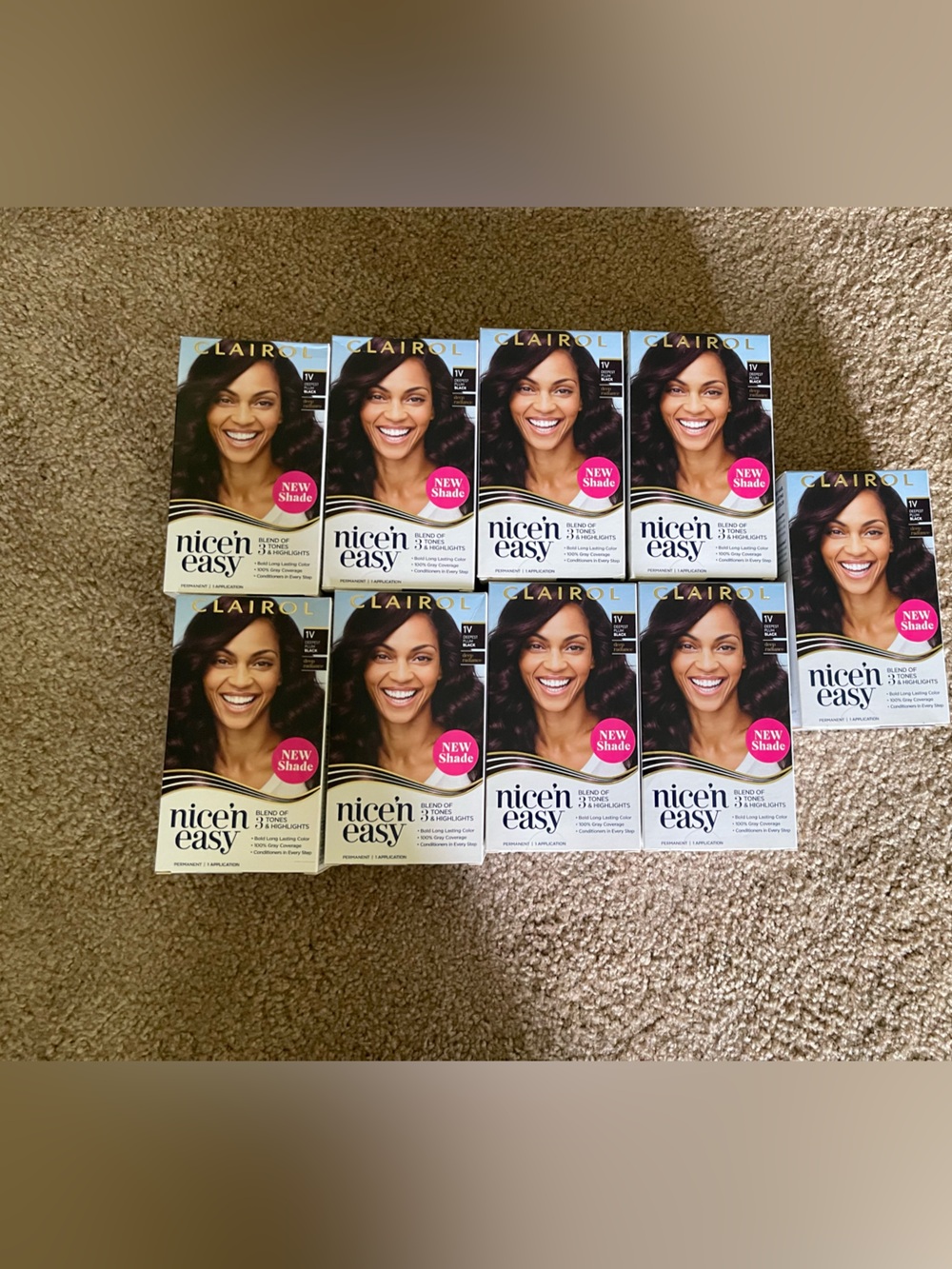 9 boxes Clairol 1V Deepest Plum Black New